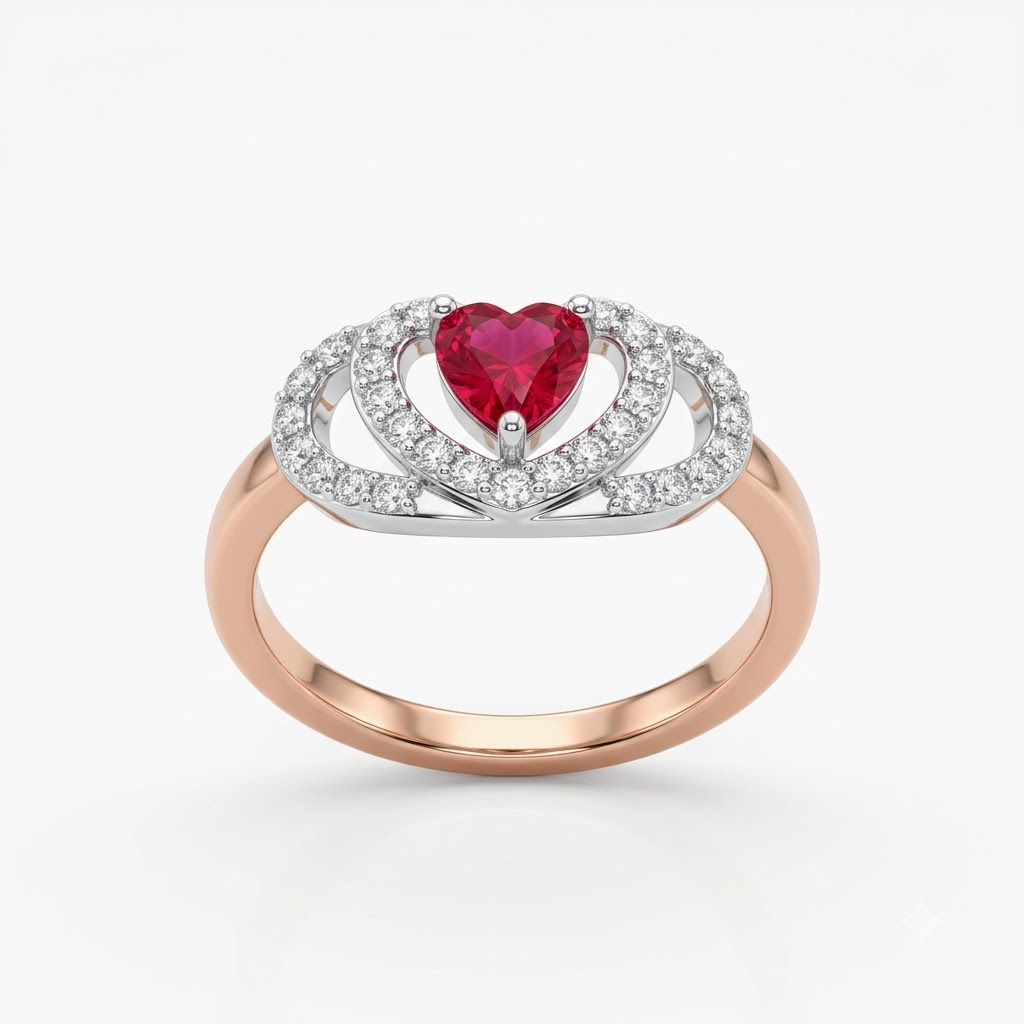 Elegant Heart-Shaped Diamond Ring for Women