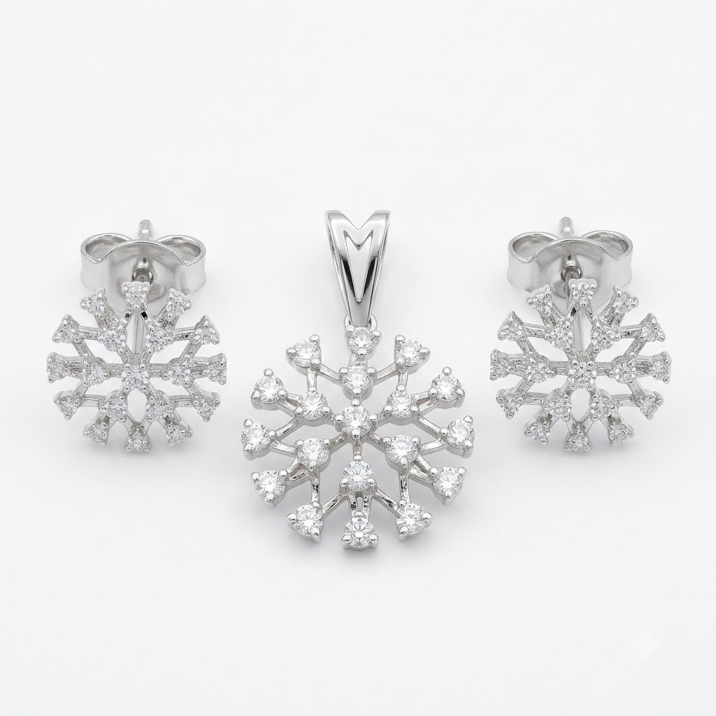 Radiant Starburst Diamond Pendant Set