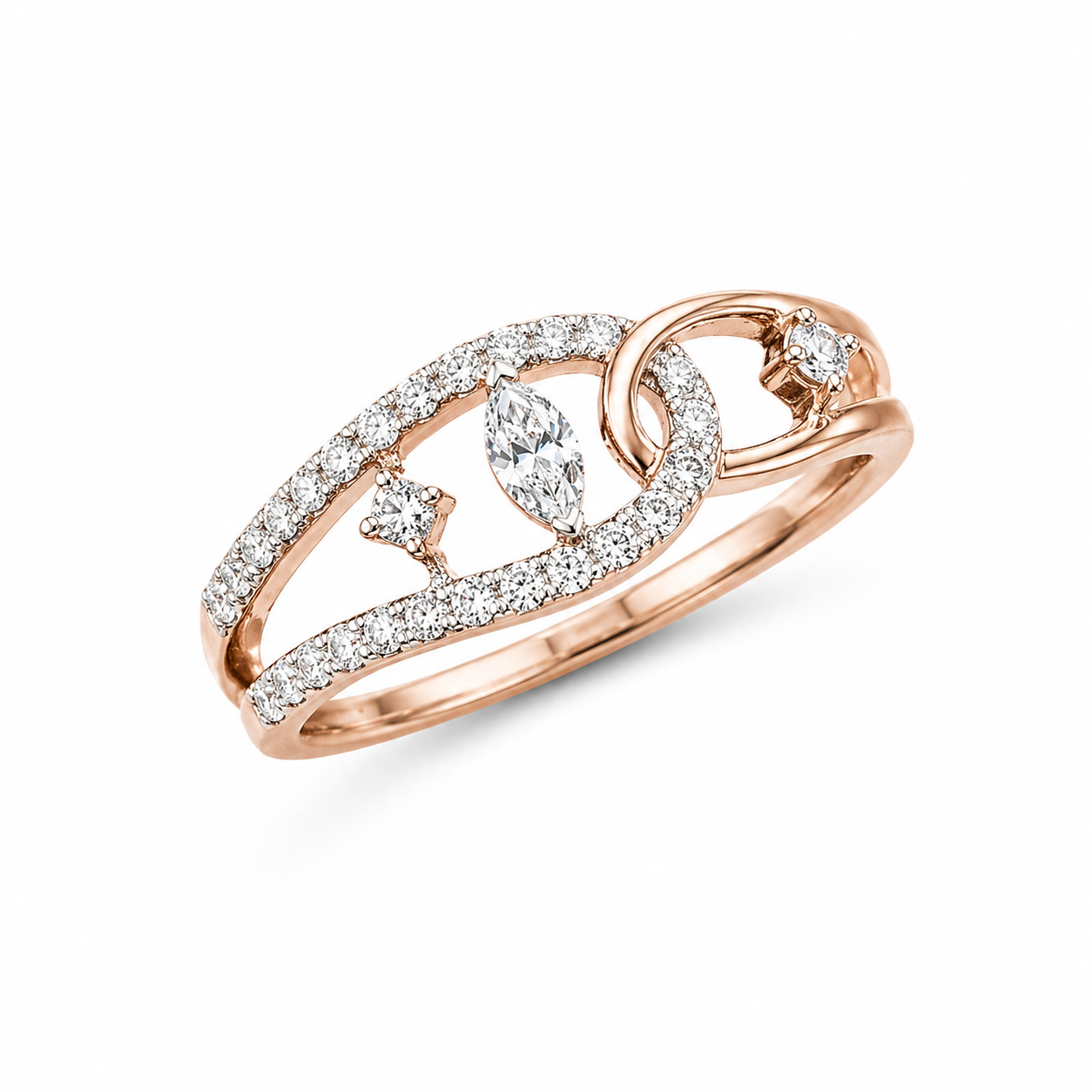 Diamond Infinity Loop Ring