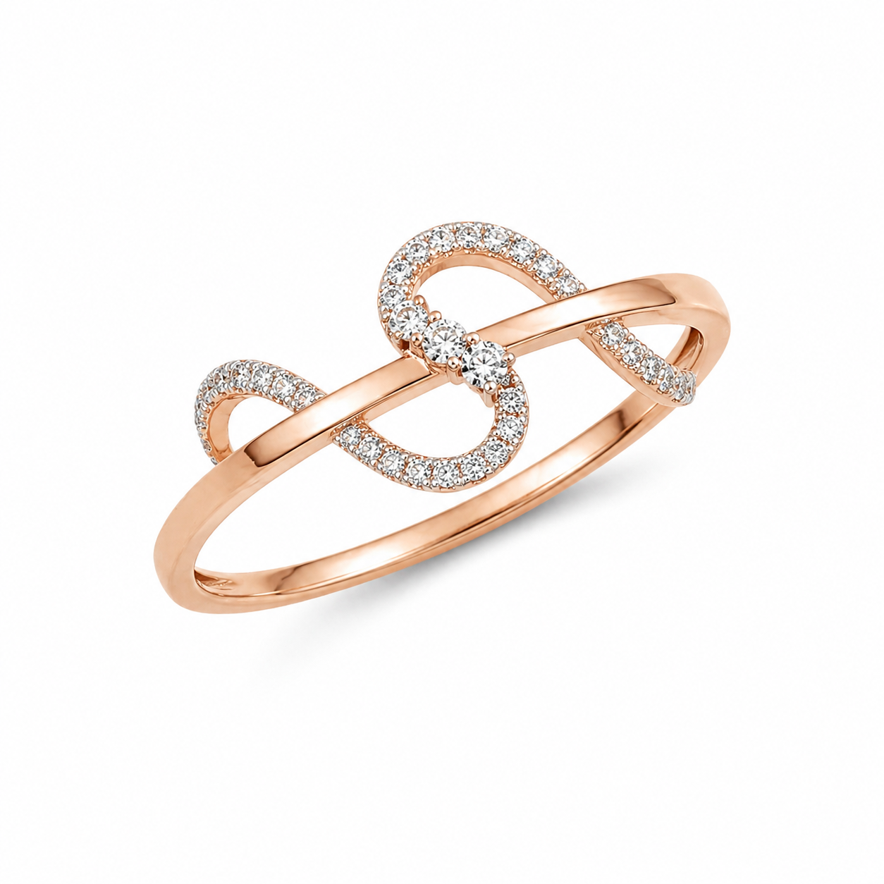 Diamond Interlinked Loop Ring